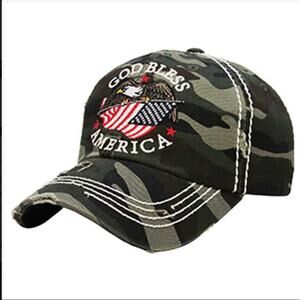 God Bless American Vintage Style Ball Cap
